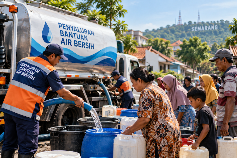 Kemarau Mulai Berdampak: 115 Ribu Liter Air Bersih Disalurkan ke 13 Titik di Semarang