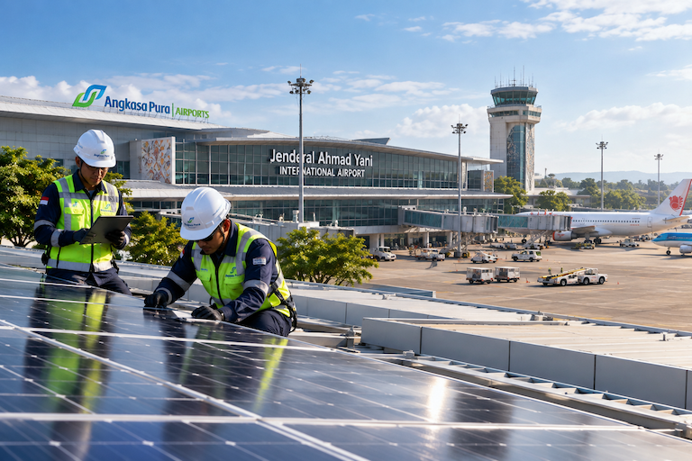 Bandara Ahmad Yani Mulai Manfaatkan PLTS untuk Pasokan Energi